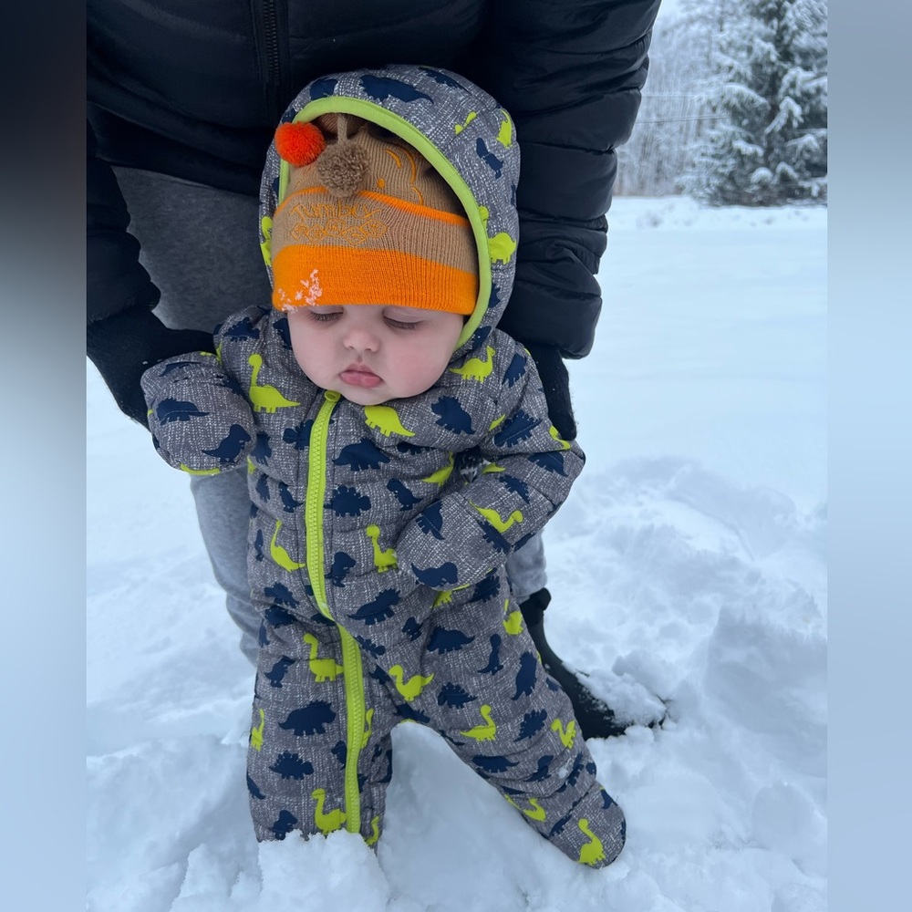 Baby Dinosaur Snowsuit with Hood